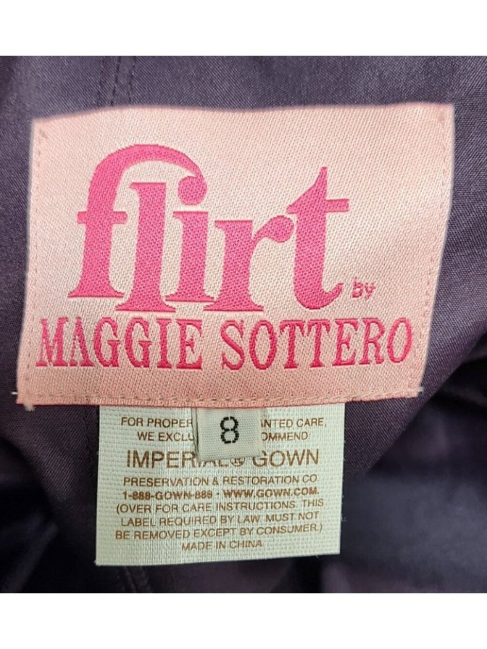 Flirt by Maggie Sottero Purple Beaded Strapless Formal Prom Gown Dress Size 8 - Picture 11 of 16